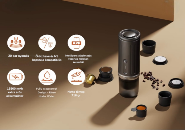 Coffeemaker PCM03S Hordozható kávéfőző extra erős akkumulátorral - Image 5