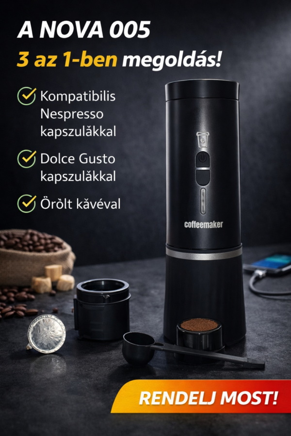 Coffeemaker NOVA 005 – Új hullám a hordozható kávézásban.
